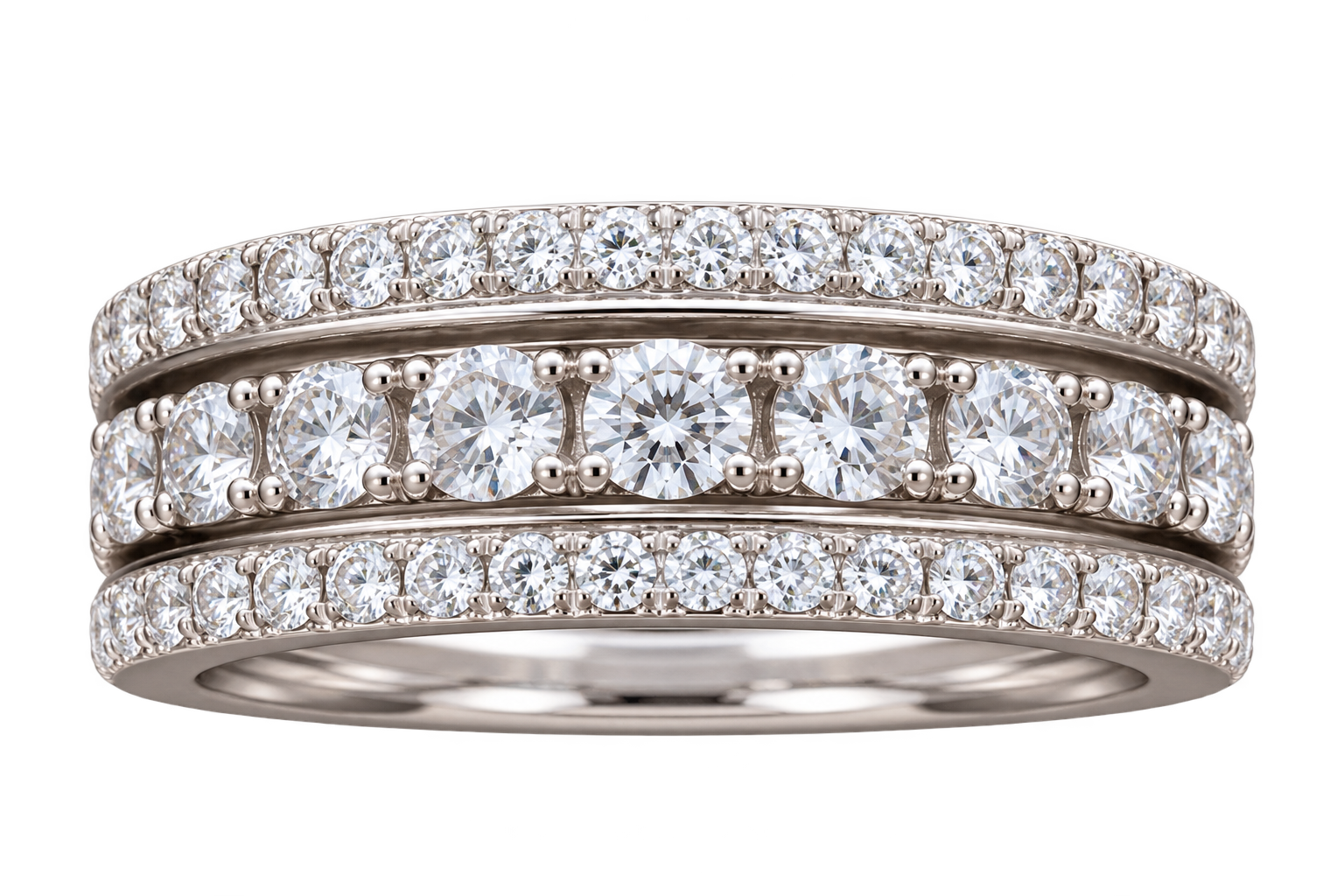 A warm-gold diamond companion band as a transparent cutout.