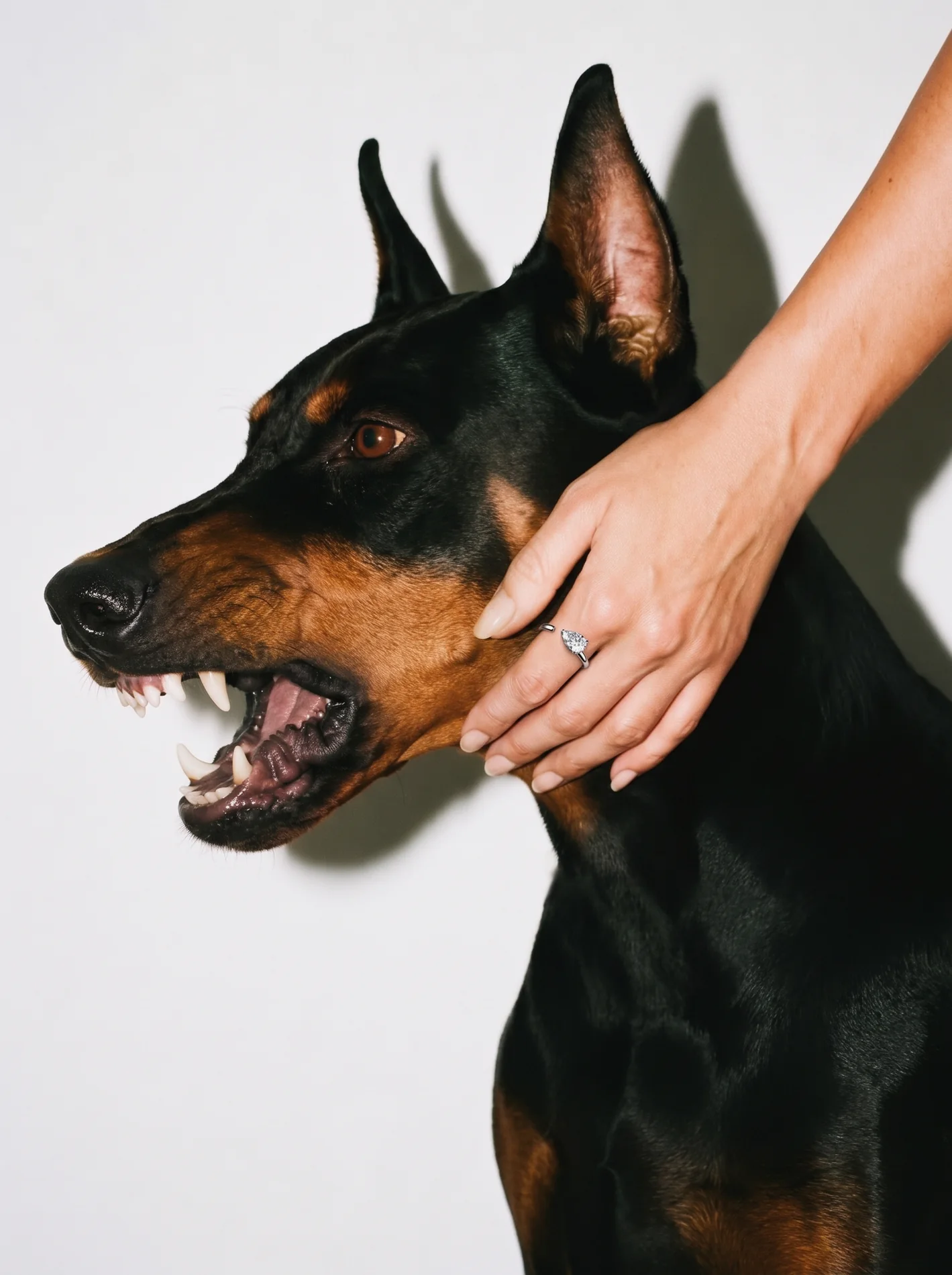 The companion ring worn beside a dog.
